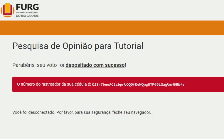 Voto depositado com sucesso